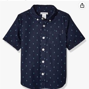 Amazon Essentials Boys Short-Sleeve Woven Chambray Button-Down Shirt NWT 2T
